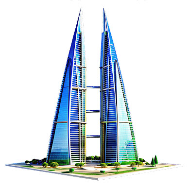 מודל תלת מימד של מרכז הסחר העולמי בחריין, eVisa בחריין