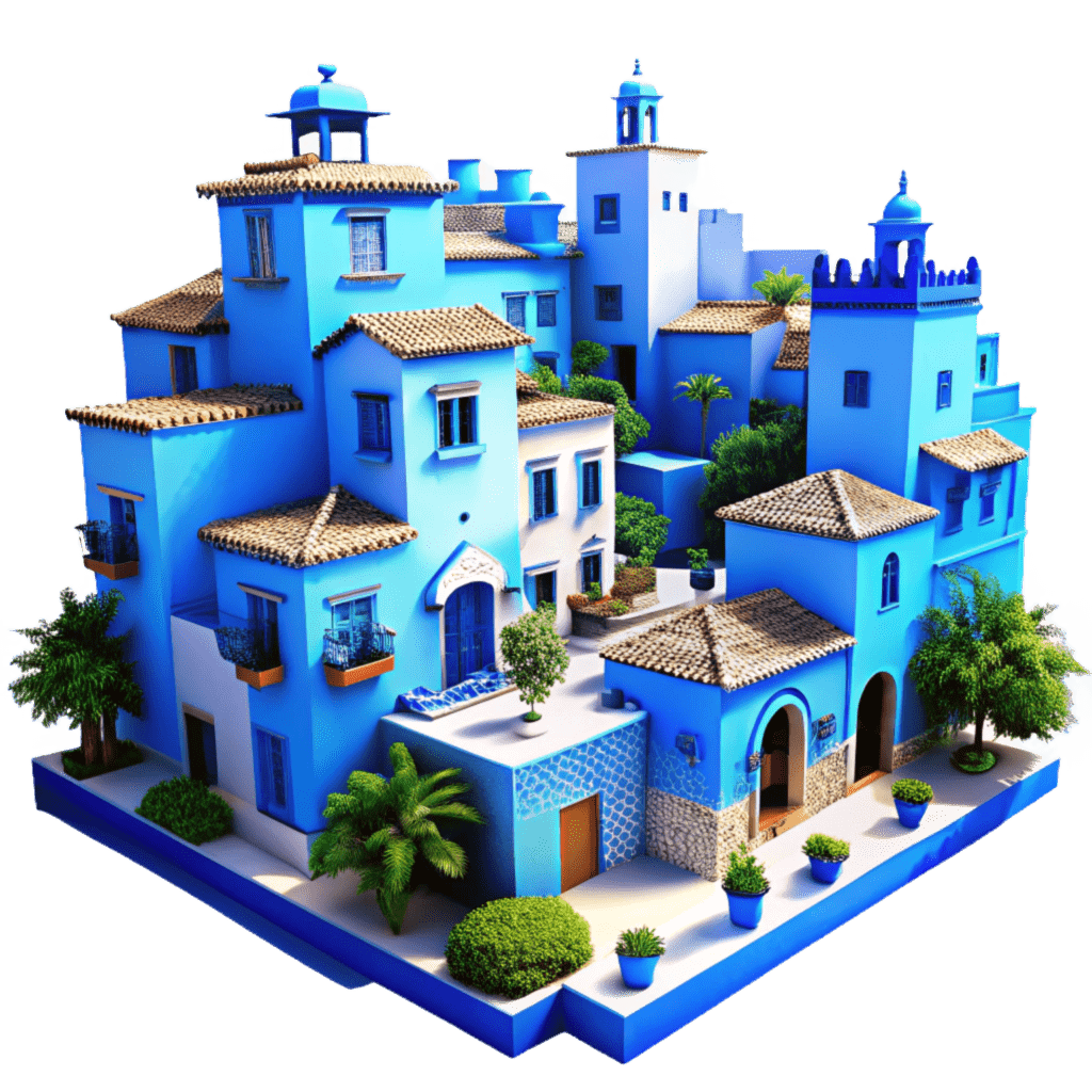 דגם תלת מימד של שפצ'ואן, מרוקו eVisa